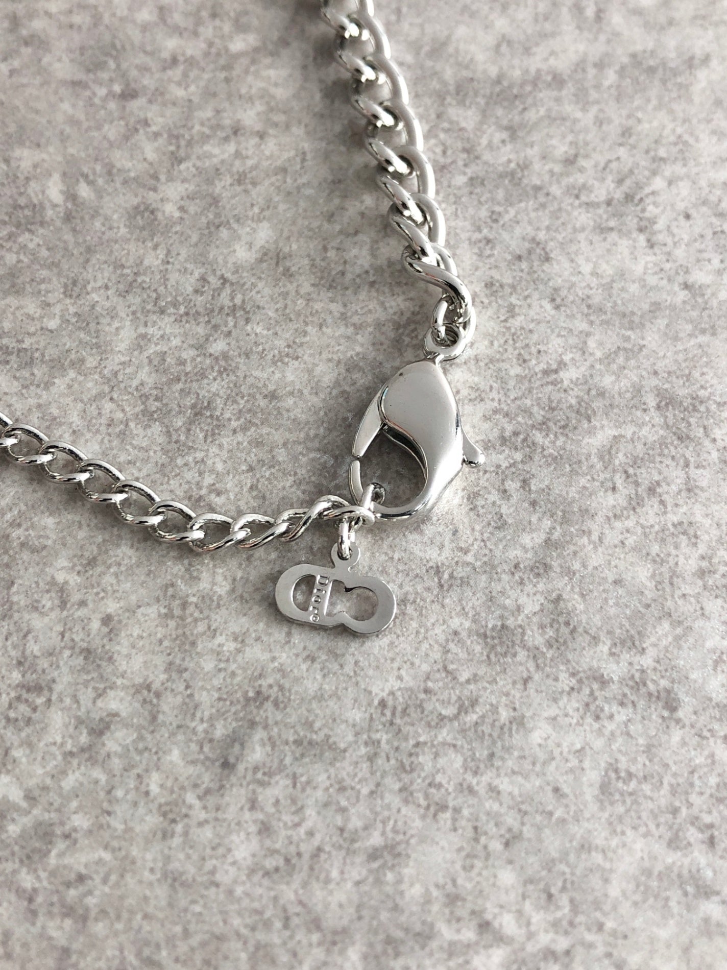 Christian Dior Logo Bracelet Silver Vintage cevvhs