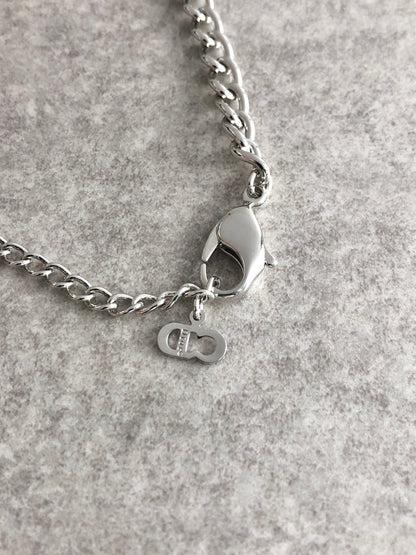 Christian Dior Logo Bracelet Silver Vintage cevvhs