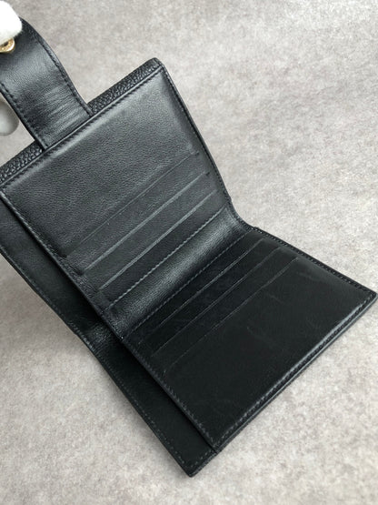 CHANEL Coco Mark Folded Wallet Black Vintage srpd6j