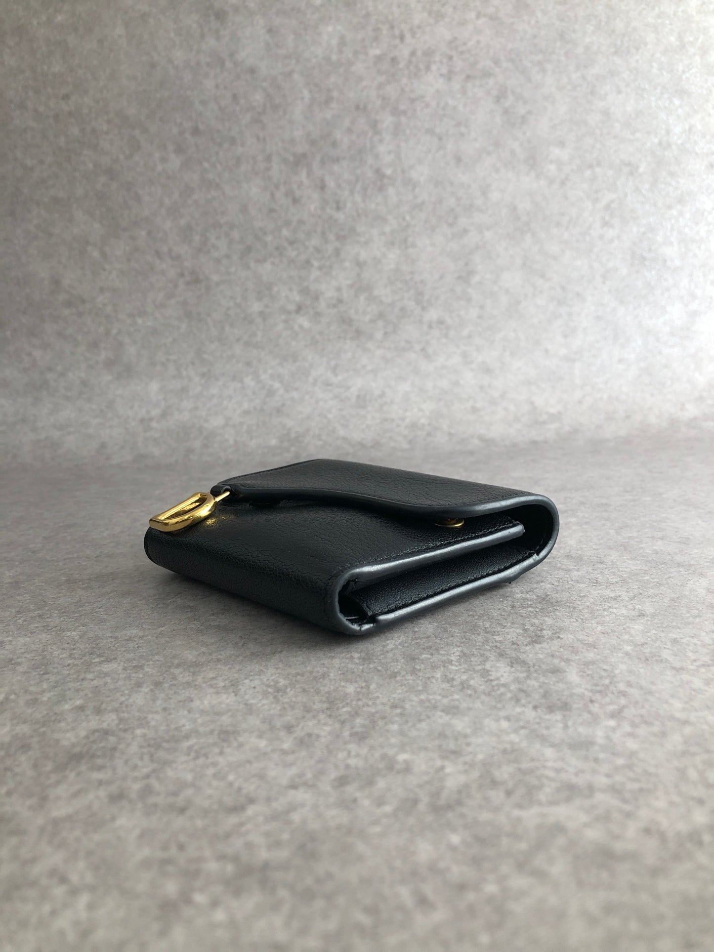 Christian Dior Logo Trifold Wallet Black Vintage 65wdpi