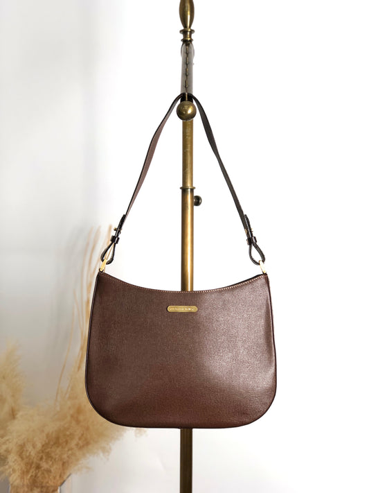 BURBERRY Logo Shoulder bag Brown Vintage 87xjxe
