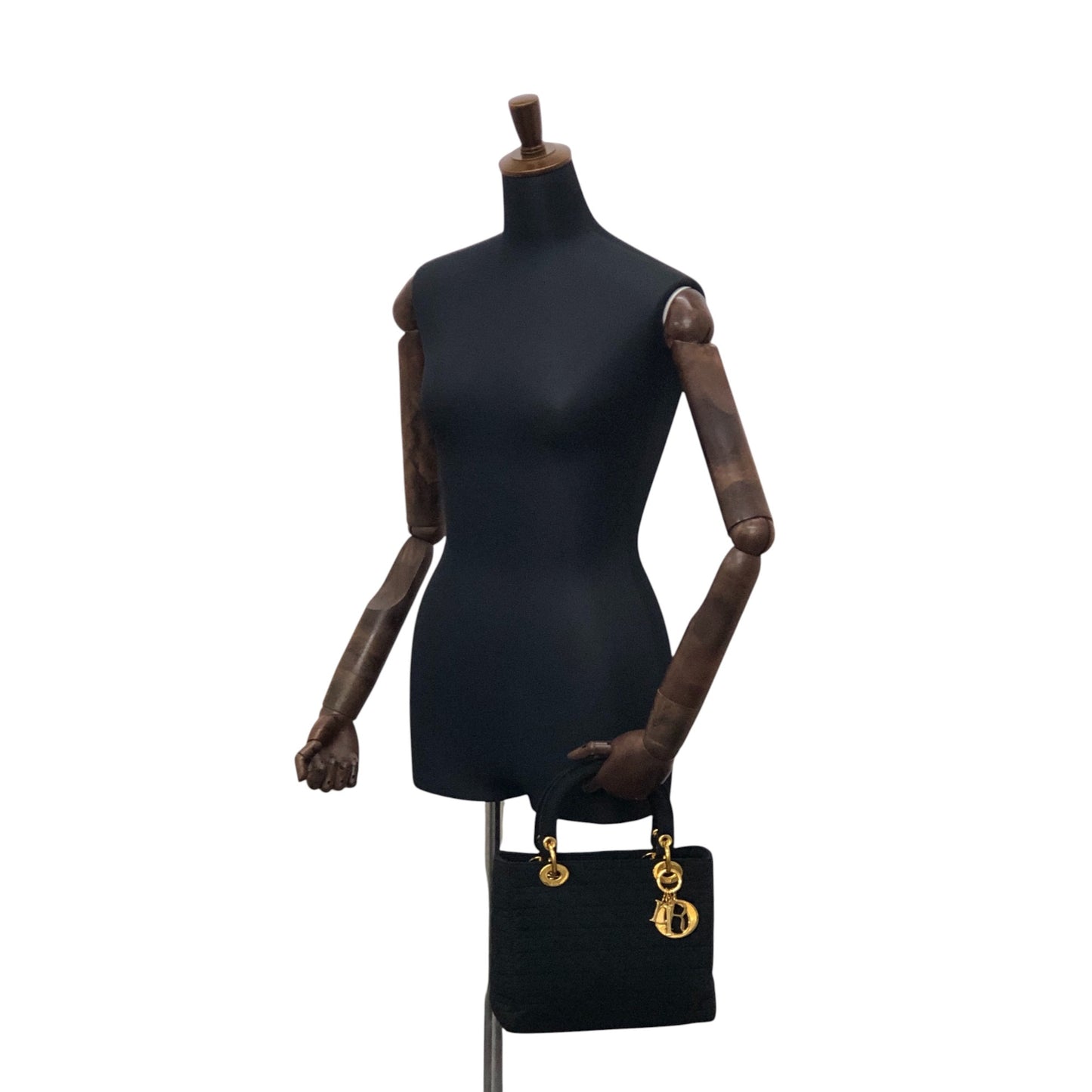 Christian Dior Lady Dior Cannage Charm Handbag Black Vintage 6egyhj