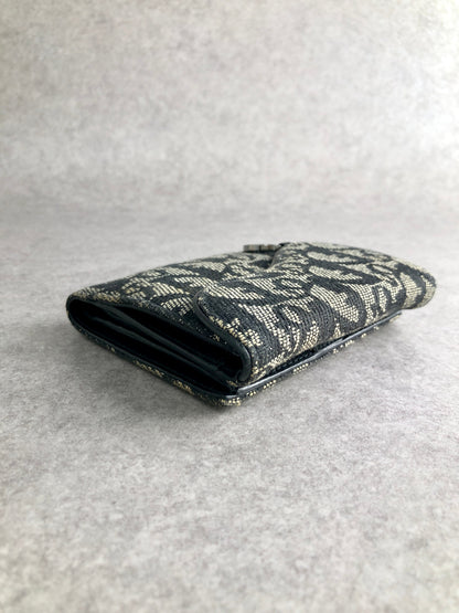 Christian Dior Trotter Folded Wallet Navy Vintage avbpvr