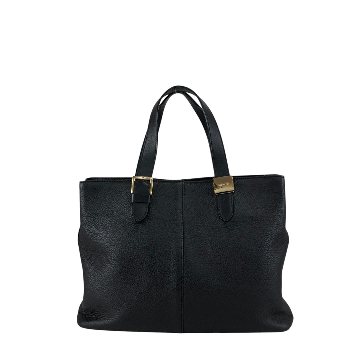 BURBERRY Logo Handbag Black Vintage w33ucy