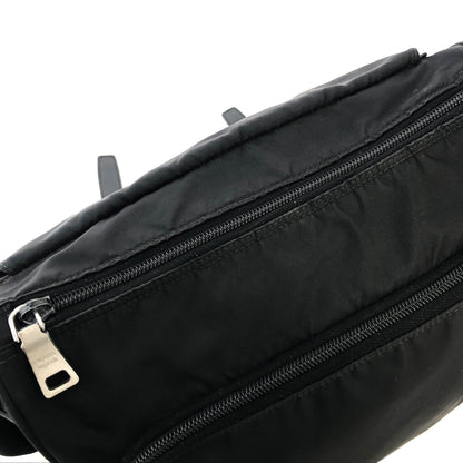 PRADA Triangle Logo Logo Motif Nylon Shoulder bag Black Vintage drwpjp
