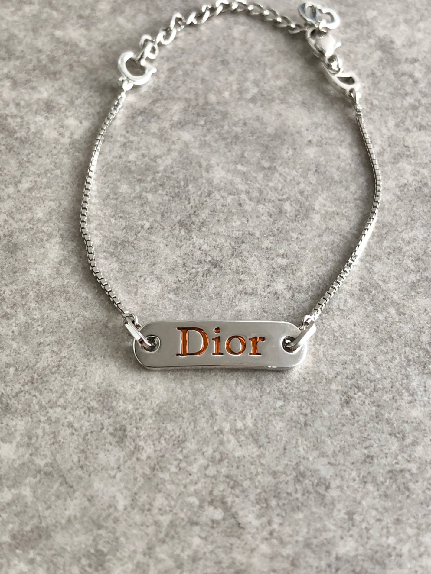 Christian Dior Logo Bracelet Silver Vintage 6dgdge