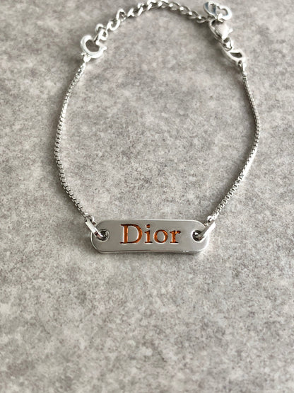 Christian Dior Logo Bracelet Silver Vintage 6dgdge