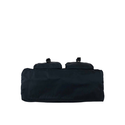 PRADA Tessuto Triangle Logo Double Pocket Totebag Navy Vintage 8ka5ea