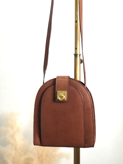 CELINE Gancini Small Shoulder bag Brown Vintage n6rnvv