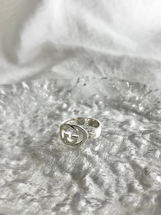 GUCCI Interlocking SILVER925 Ring Silver Vintage empzdp