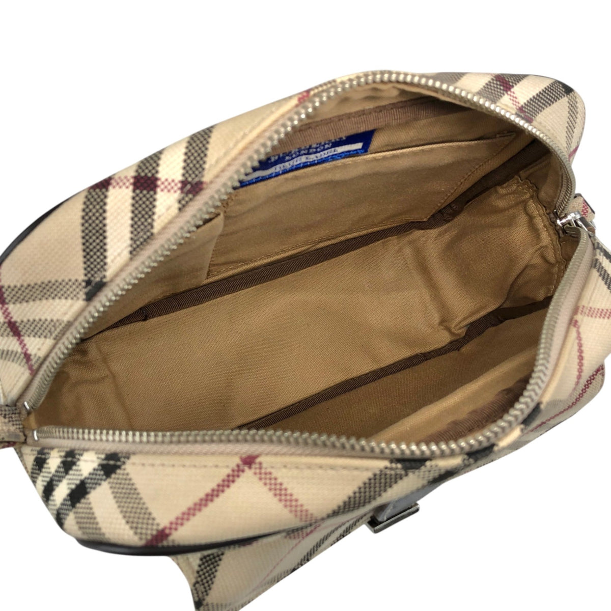 BURBERRY Check Front Buckle Shoulder bag Beige Vintage v45pfb