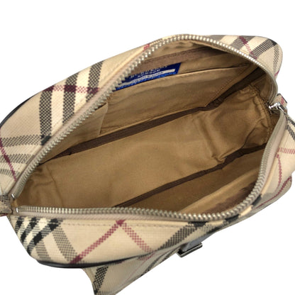 BURBERRY Check Front Buckle Shoulder bag Beige Vintage v45pfb