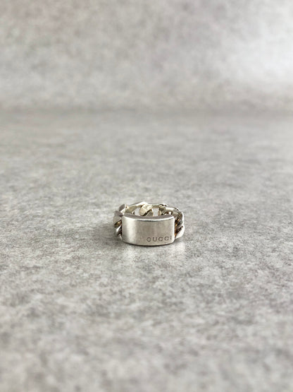 GUCCI Chain Motif Ring Silver SILVER925 Vintage igsy6c