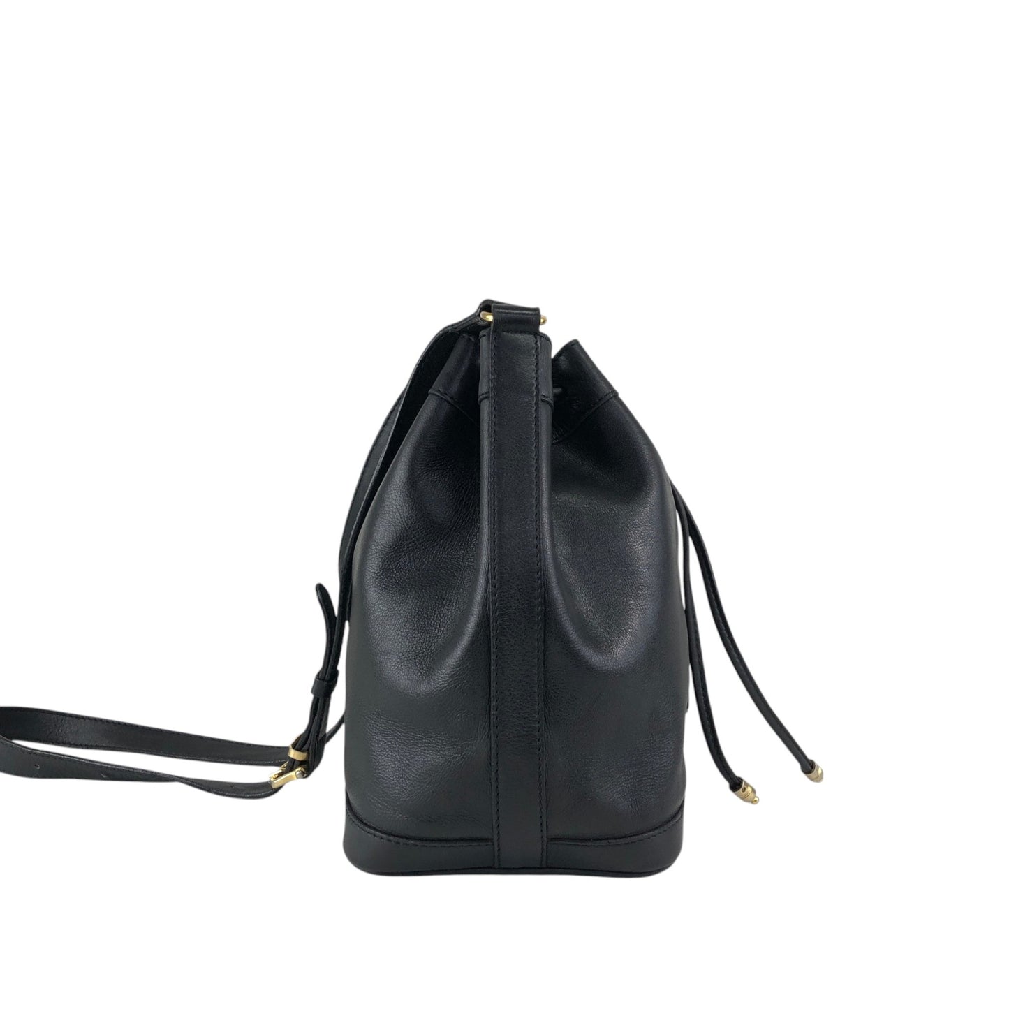 CELINE Blason Drawstring Shoulder bag Black Vintage 2vim3n