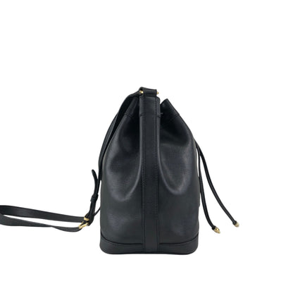 CELINE Blason Drawstring Shoulder bag Black Vintage 2vim3n
