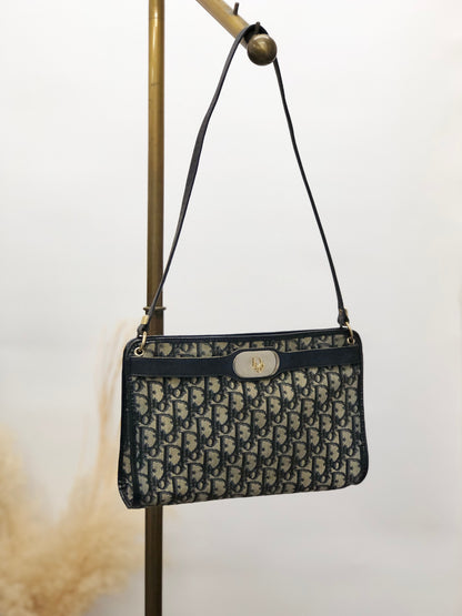 Christian Dior Trotter Logo 單肩包 海軍藍 復古 thm6uu