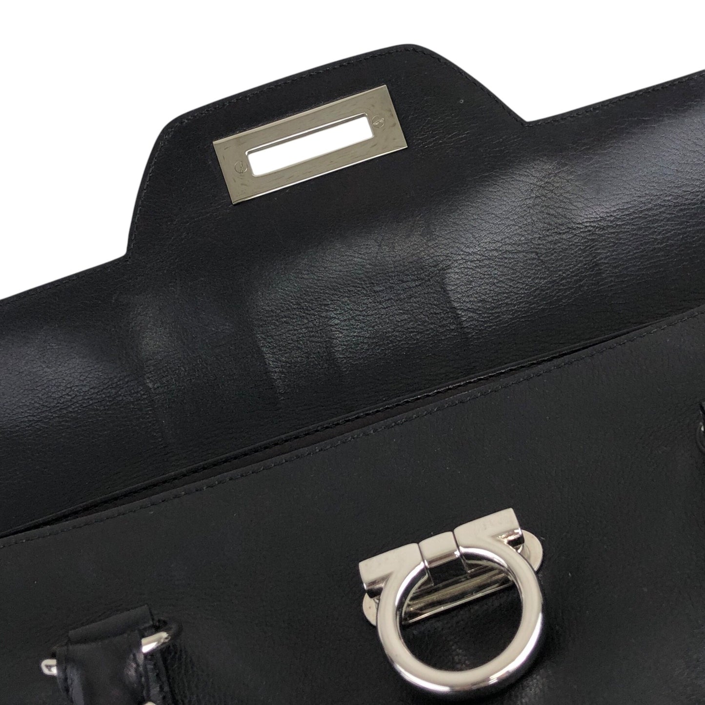 Salvatore Ferragamo Gancini Handbag Black Vintage b236p8