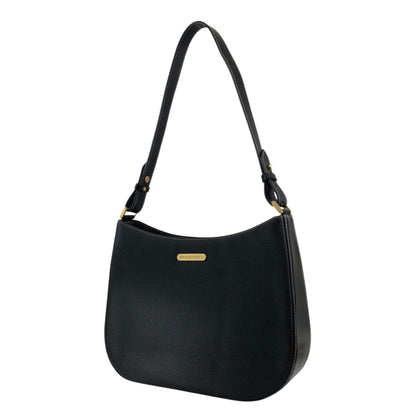 BURBERRY Logo Shoulder bag Hobobag Black Vintage xfbinh