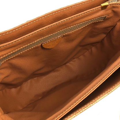 CELINE Macadam Gancini Crossbody Shoulder bag Beige Vintage kx4dhy