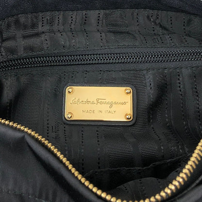 Salvatore Ferragamo Vala Ribbon Shoulder bag Hobobag Black Vintage ayh78w