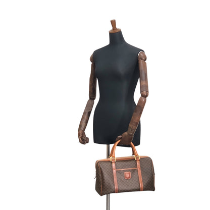 CELINE Macadam Blason Handbag Boston bag Brown Vintage hkkxdj