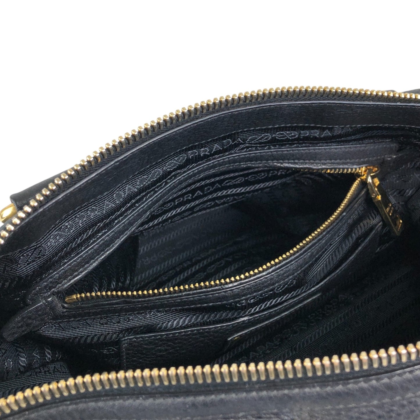 PRADA Logo Two-way Handbag Shoulder bag Black Vintage bwhz6p