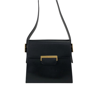 Yves Saint Laurent Logo Shoulder bag Black Vintage avbr5u