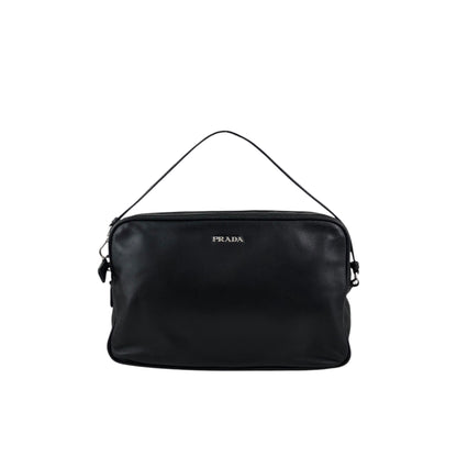 PRADA Logo Pouch Black Vintage e5kf4y