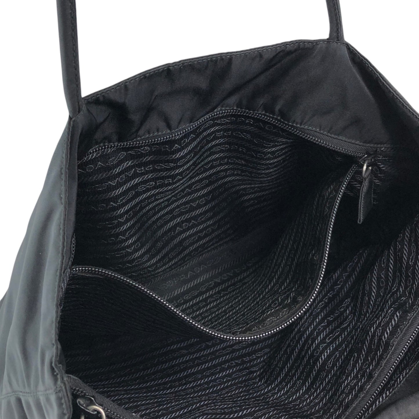 PRADA Tessuto Triangle Logo Totebag Black Vintage rp4ywn