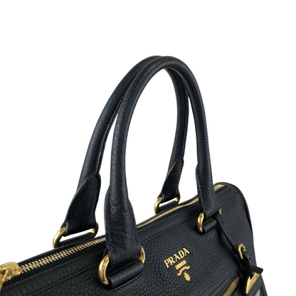 PRADA Logo Two-way Handbag Shoulder bag Black Vintage bwhz6p