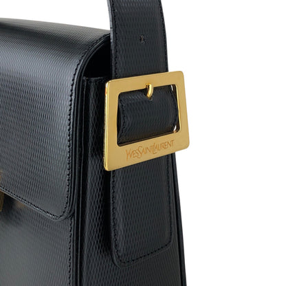 Yves Saint Laurent Logo Shoulder bag Black Vintage avbr5u