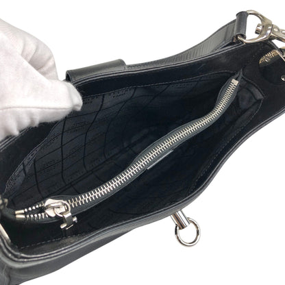 CELINE Gancini Shoulder bag Black Vintage 4cxdup
