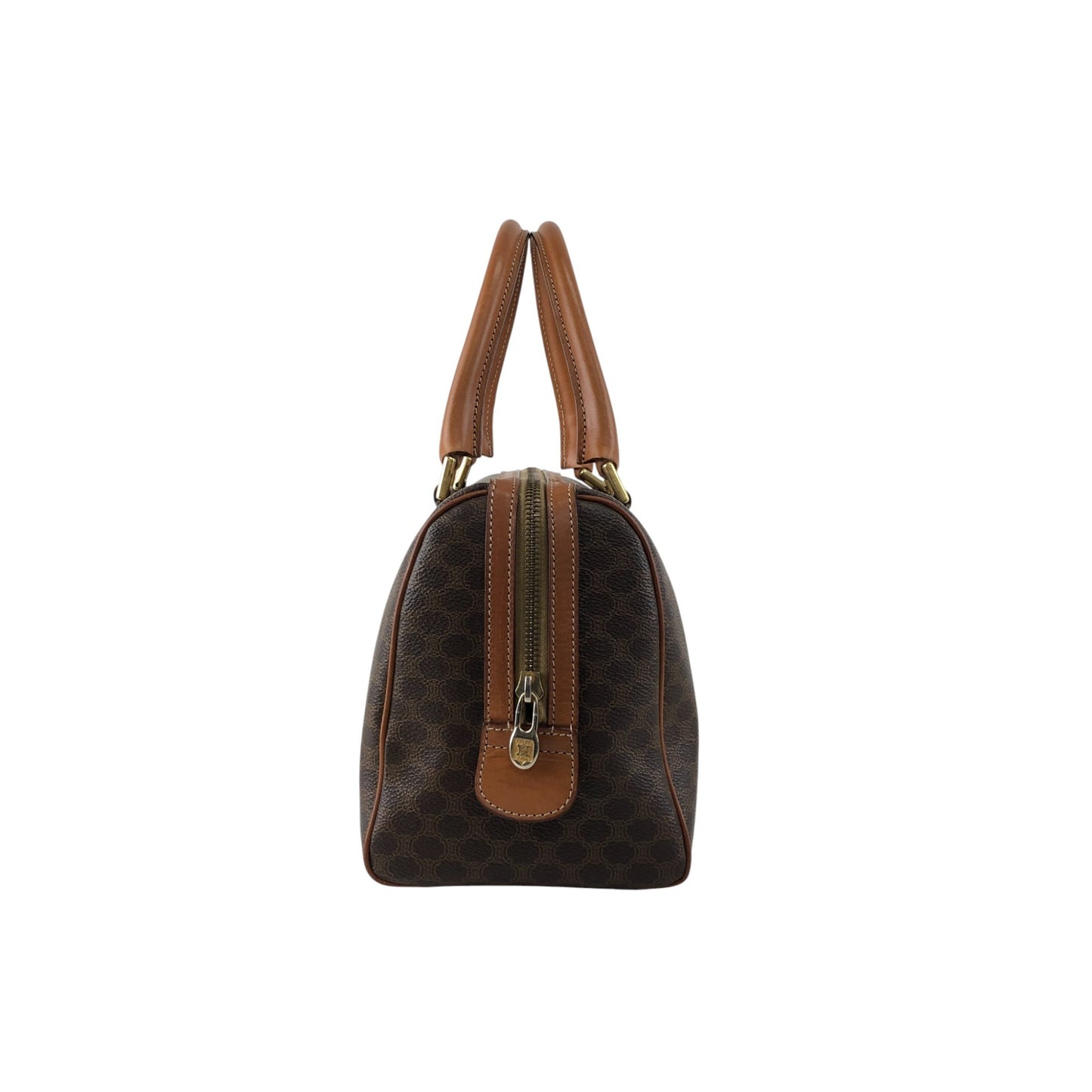 CELINE Macadam Blason Small Boston bag Brown Vintage b7bj7n