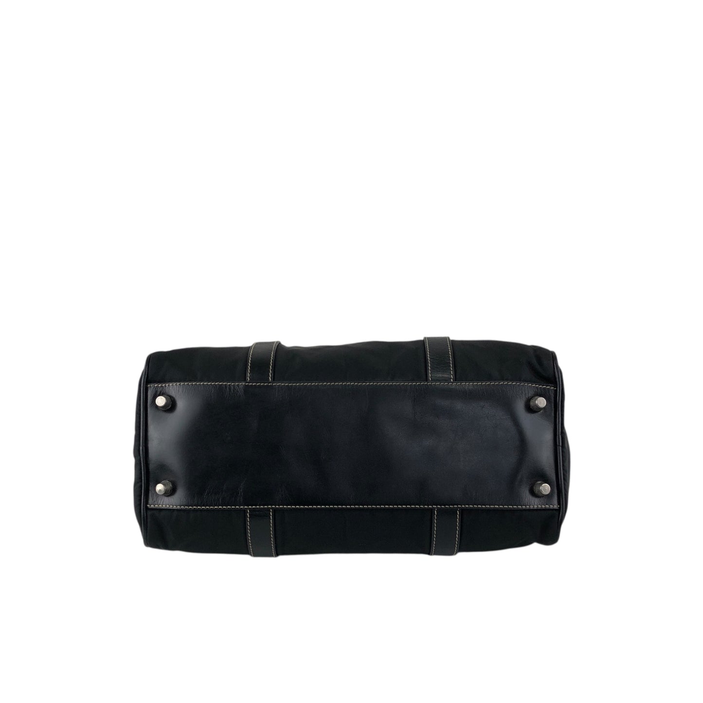 PRADA Triangle Logo Small Boston bag Handbag Black Vintage ixt5hp