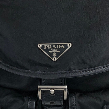 PRADA Triangle Logo Backpack Black Vintage hu5ayn