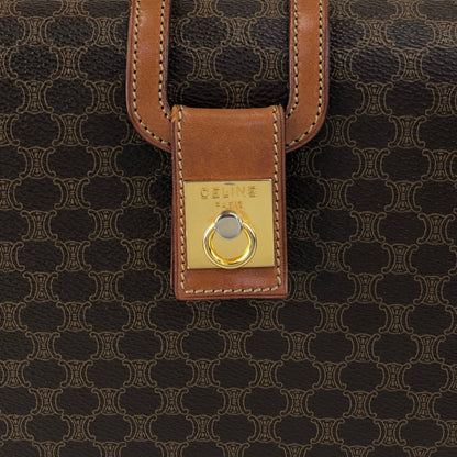 CELINE Macadam Gancini Handbag Brown Vintage hjb52j