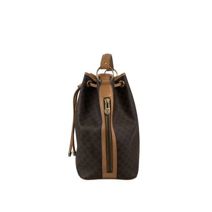 CELINE Macadam Drawstring Shoulder bag Brown Vintage 4wnnyy