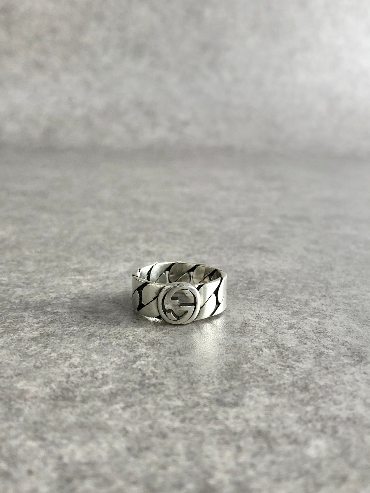 GUCCI Interlocking SILVER925 Ring Silver Vintage fzzpsi