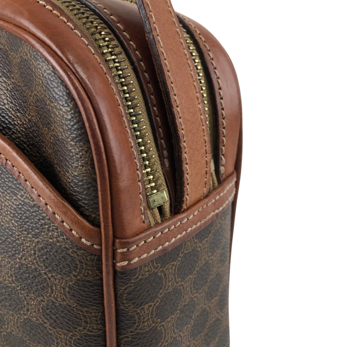 CELINE Macadam Blason Shoulder bag Brown Vintage 26ppnb