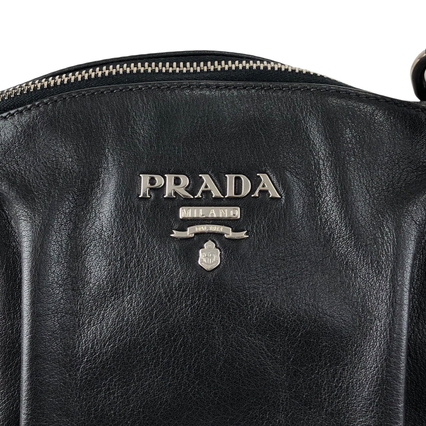 PRADA Logo Two-way Handbag Shoulder bag Black Vintage te623t