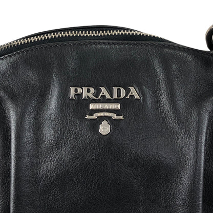PRADA Logo Two-way Handbag Shoulder bag Black Vintage te623t