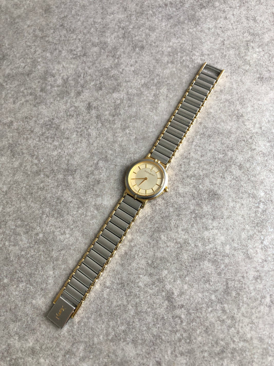 Yves Saint Laurent Analog Quartz Watch Silver Vintage 4wvpcz