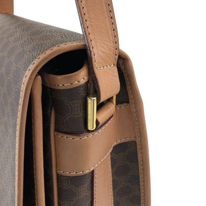 CELINE Macadam Blason Shoulder bag Brown Vintage mgt7zs