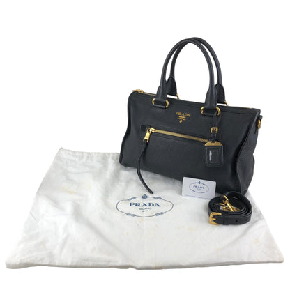 PRADA Logo Two-way Handbag Shoulder bag Black Vintage bwhz6p