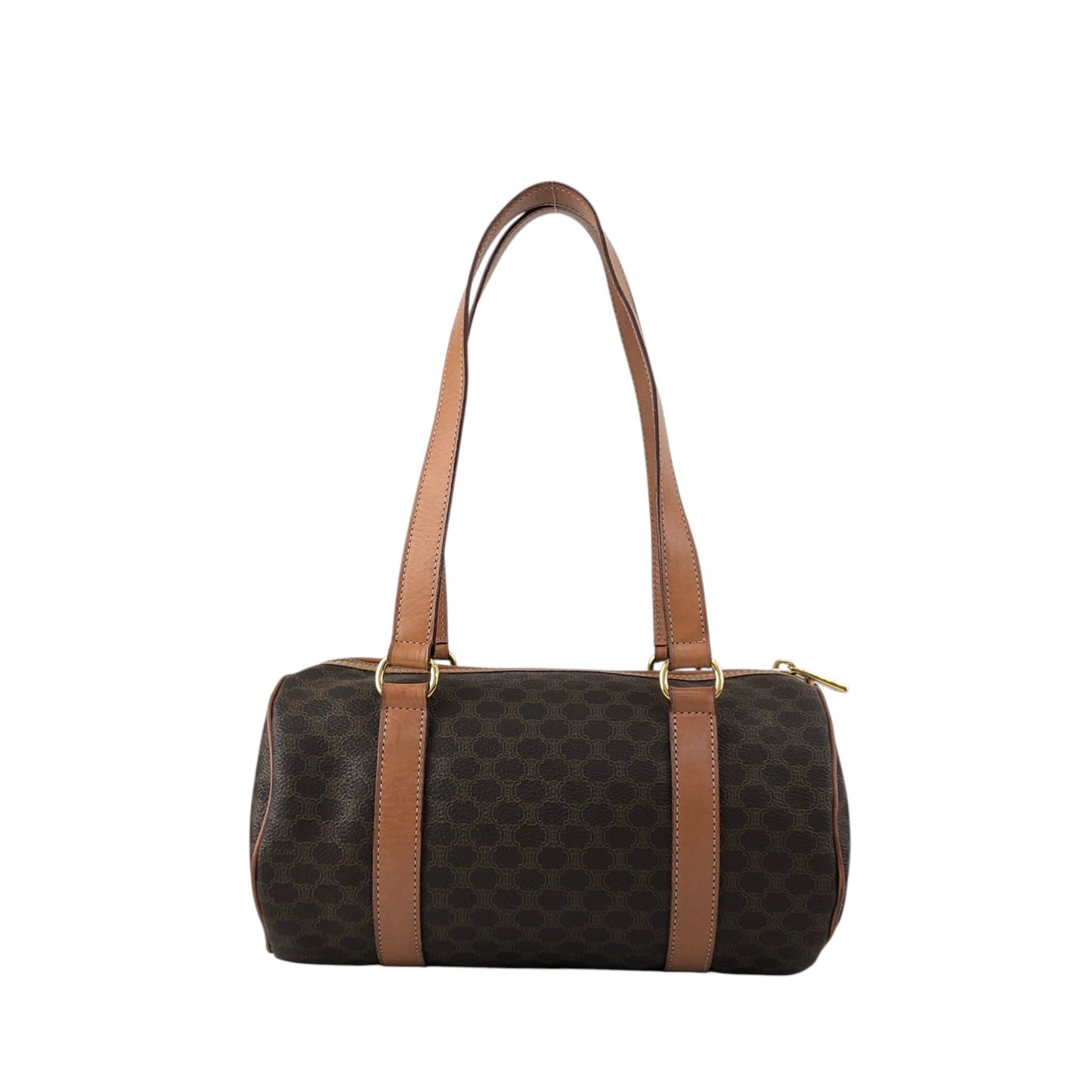 CELINE Macadam Blason Handbag Brown Vintage 3wk4bc