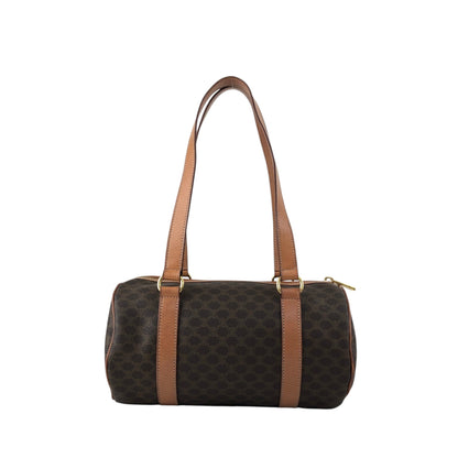 CELINE Macadam Blason Handbag Brown Vintage 3wk4bc