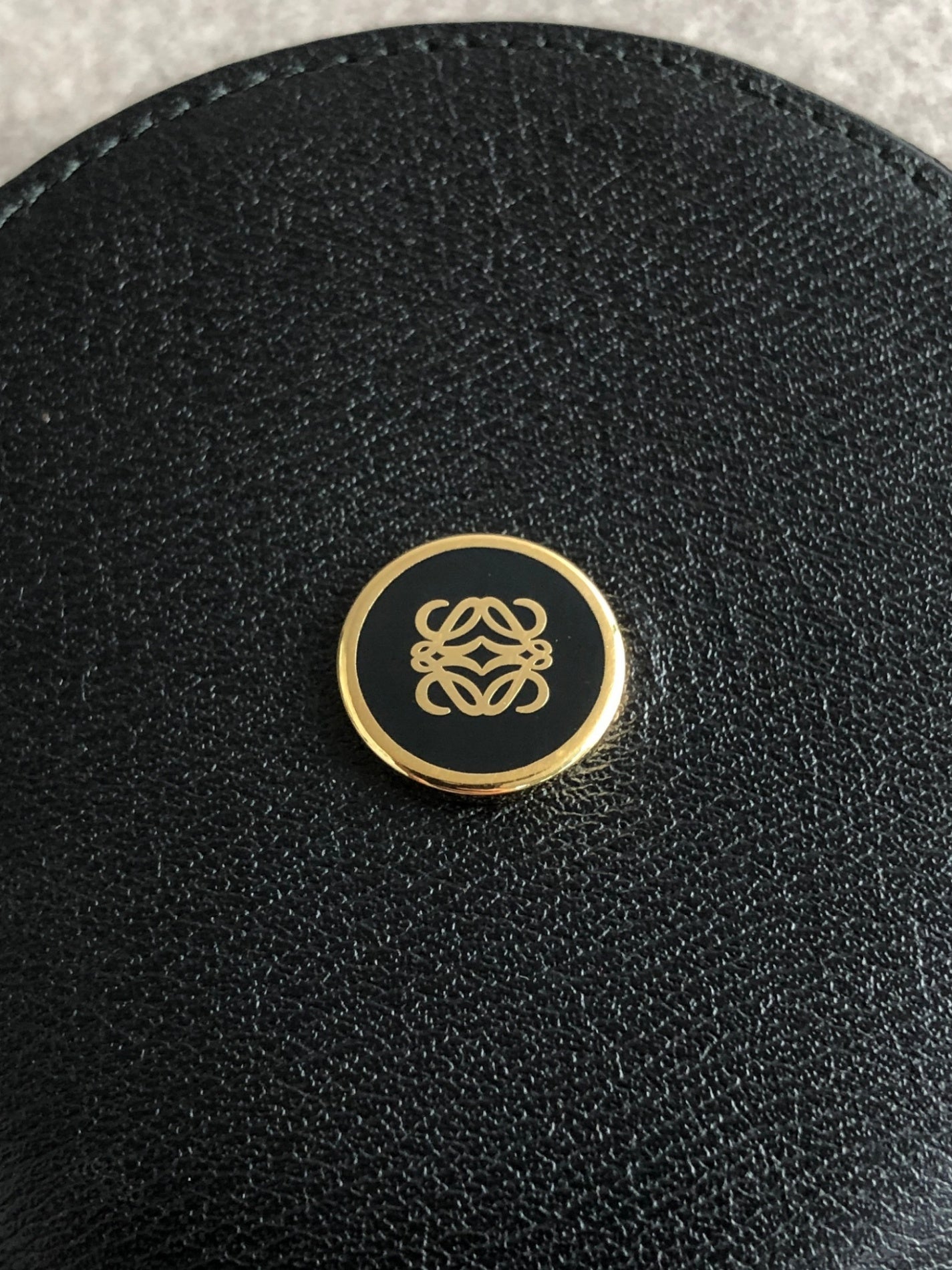 LOEWE Anagram Coin Purse Black Vintage 84bggt