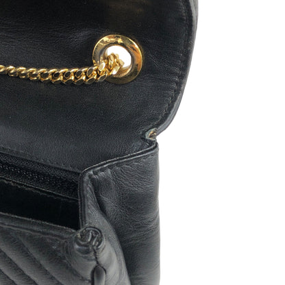 CELINE Triomphe Chain Shoulder bag Black Vintage pt5aps