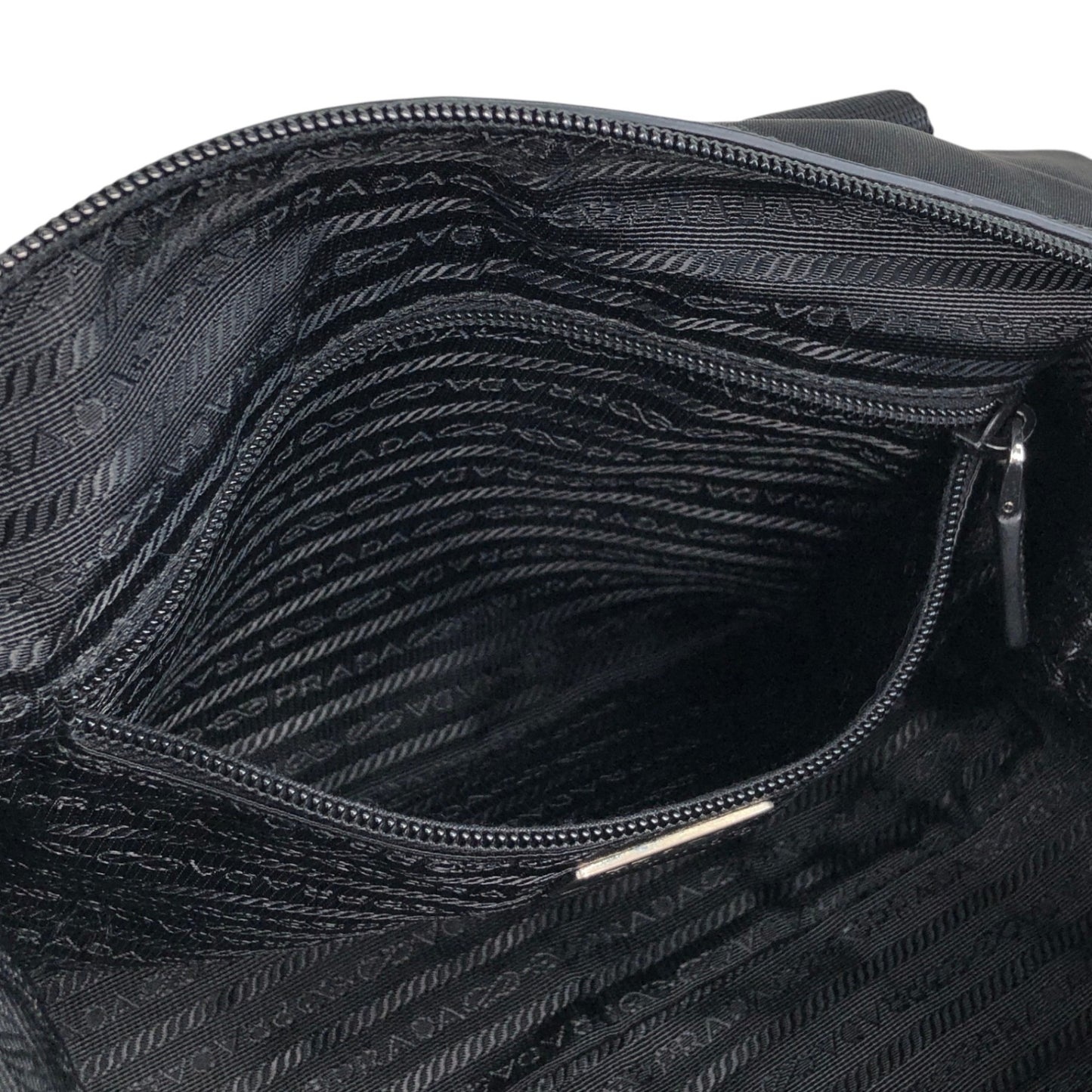 PRADA Tessuto Triangle Logo Small Boston bag Handbag Black BR3697 Vintage ftdzu4