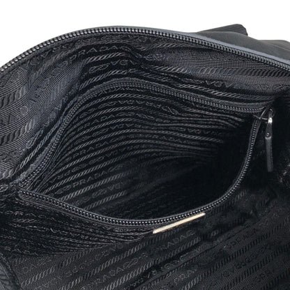 PRADA Tessuto Triangle Logo Small Boston bag Handbag Black BR3697 Vintage ftdzu4